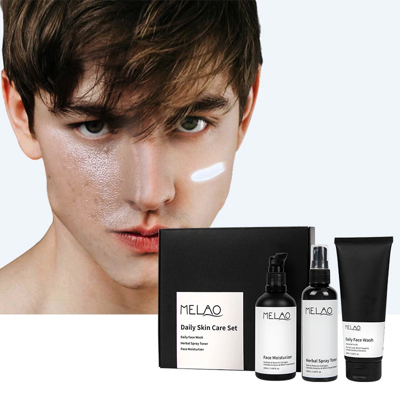 

Hot Selling High Quality Private Label Men's Face Wash Products Cosmetic Organic Skin Care Set Facial For Men