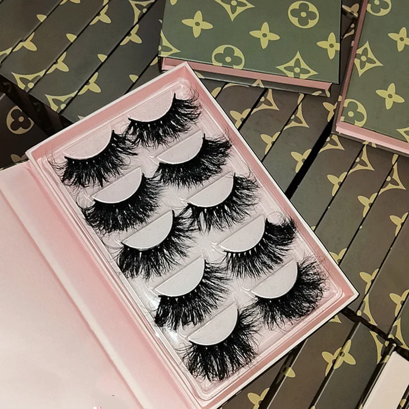 

2021 New Arrive wholesale 3d faux mink eyelash vendor customized kit boxes eyelashes 25mm false lashes, Black