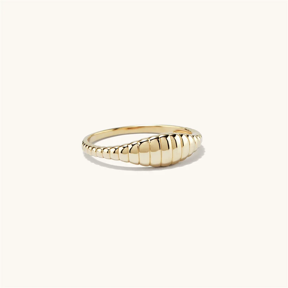 

Popular INS Minimalistic 18K Gold PVD Plated 316 Stainless Steel Croissant Rings For Women Trendy