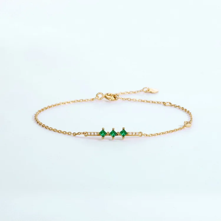 

Direct Wholesale Jewelry Sterling Silver Bracelet Emerald Bracelet For Womens, Picture