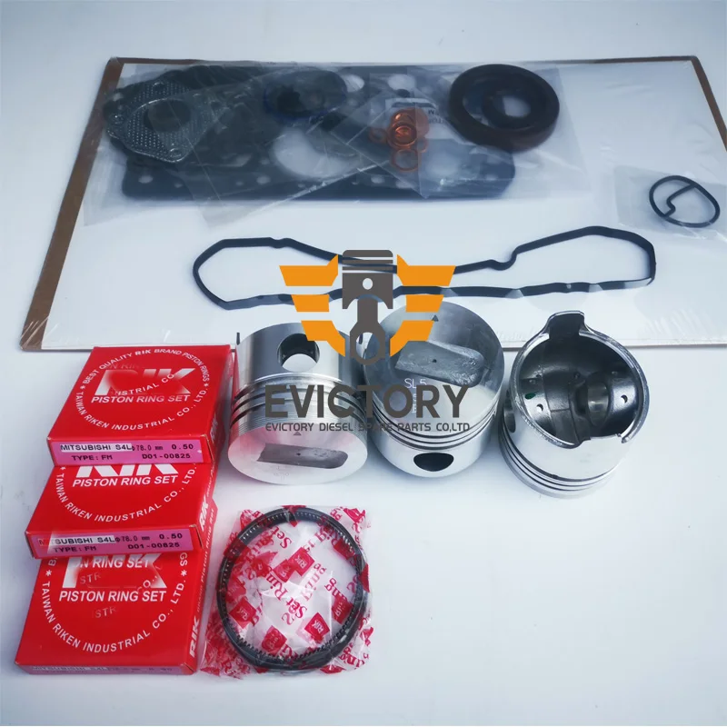 

For Mitsubishi spare parts OS +0.50 S3L-2 S3L2 overhaul rebuild kit + wate pump + piston bearing gasket