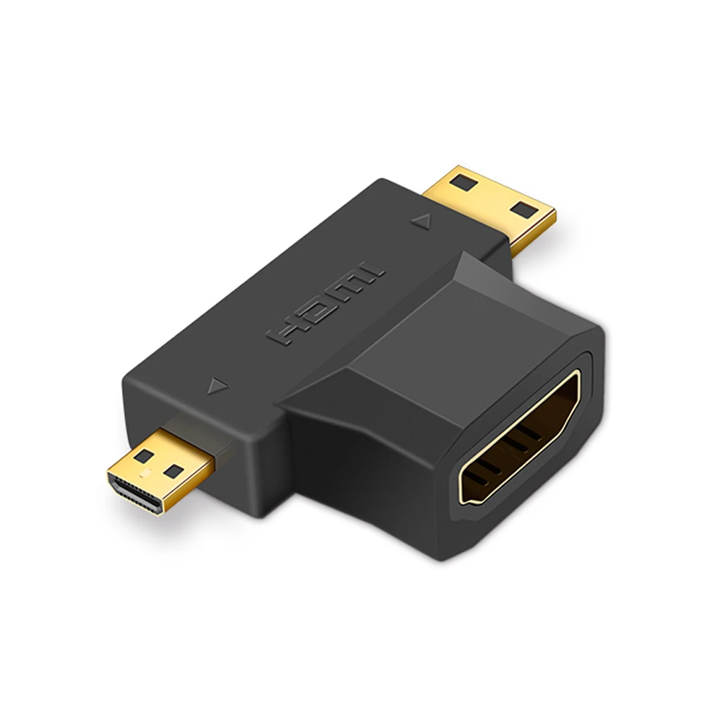 

Micro Mini HDMI to HDMI Adapter Male Mini and Micro HDMI Connector Converter, Black