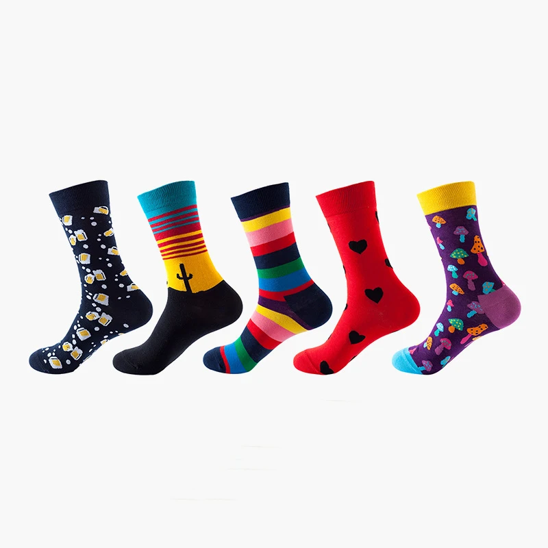 

Jingwen OEM Calcetines Felices Funny Crazied Colorful Happy Socks Men