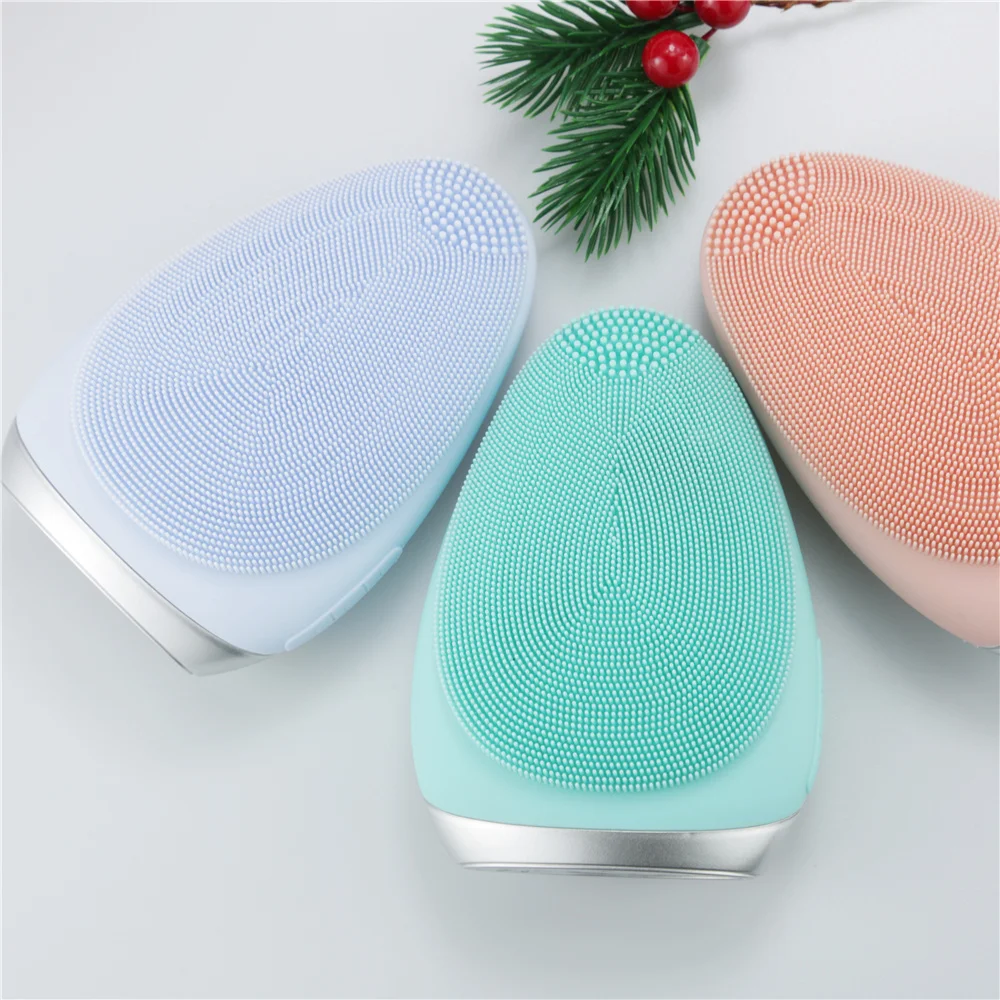 

Lotussilicone cleansersilicone ultrasonic face massager silicone electric facial acne brush