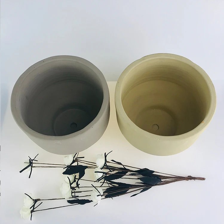 Wholesale Custom Garden Light White Cement Pot Tall Vase Resin Concrete