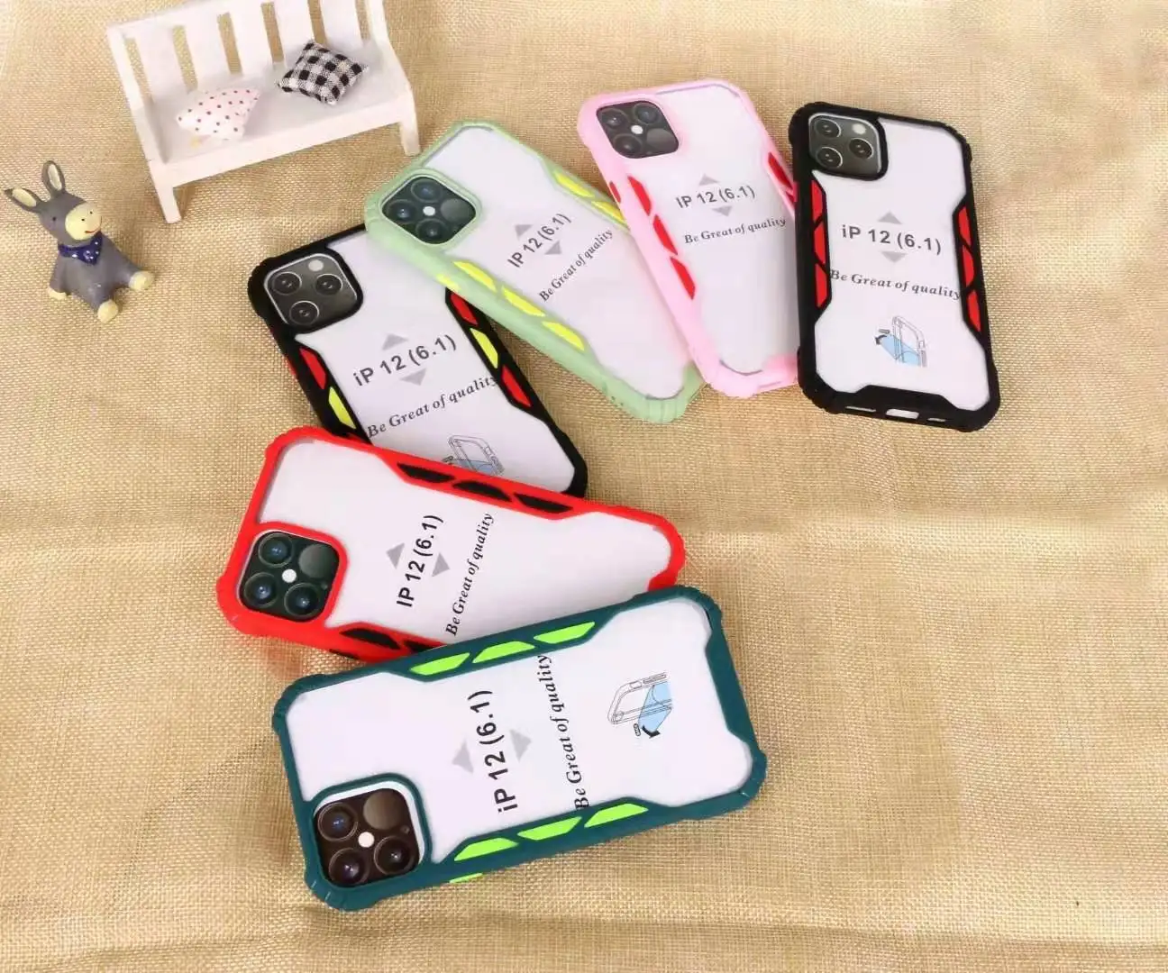 

four corner anti-fall acrylic transparent mobile phone case Applicable toINFINIXmodel mobile phone case color collision buttons