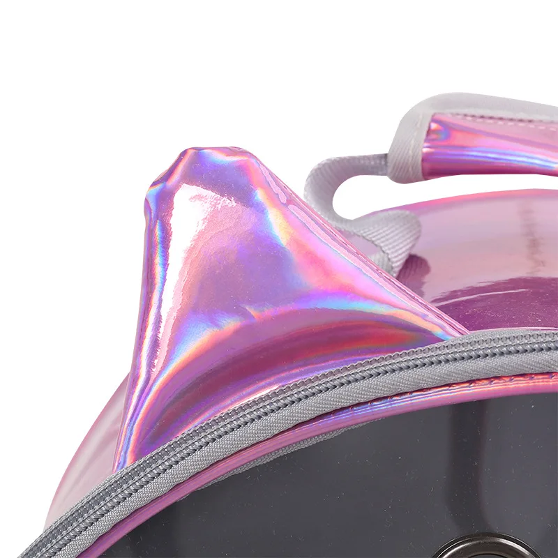 Portable Breathable PU PVC Transparent Pet Cat Carrier Travel Backpack Bag