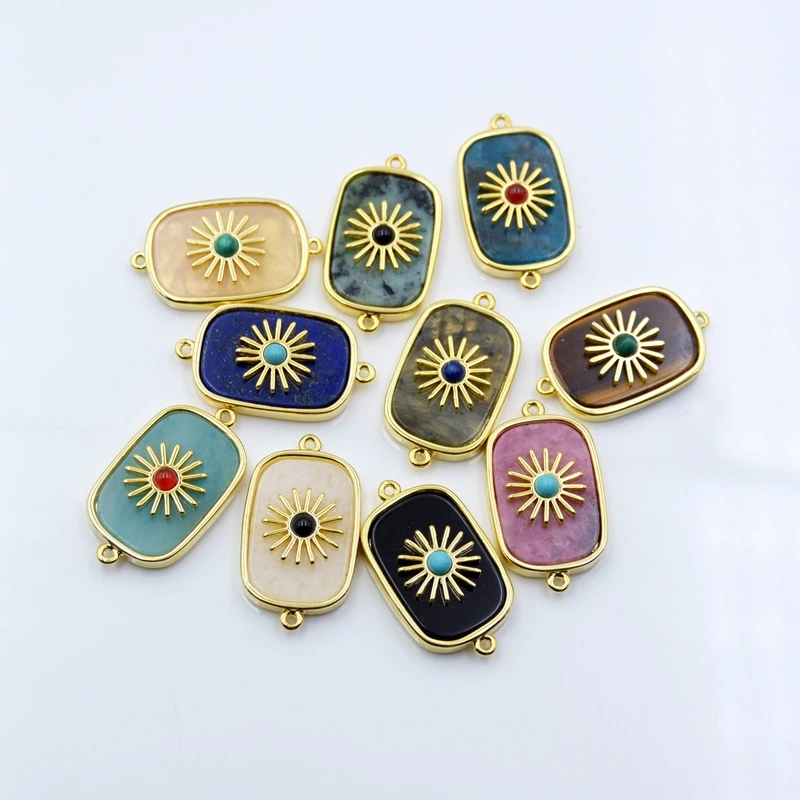 

Natural High Quality Apatite Bezel Gold Filled Gemstones Pendants Rectangle shape Crystal Pendant Charms Jewelry Designer, Multi pendant