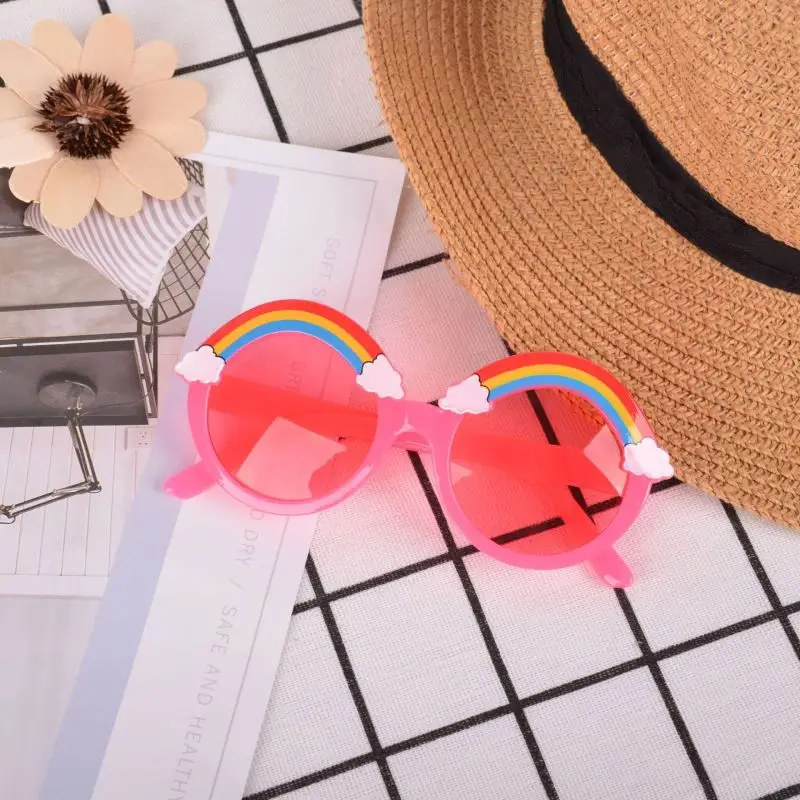 

New Arrival Fashion Boy Girl Cute Rainbow Children Sun Glasses UV400 Round Baby Sunglasses 2021