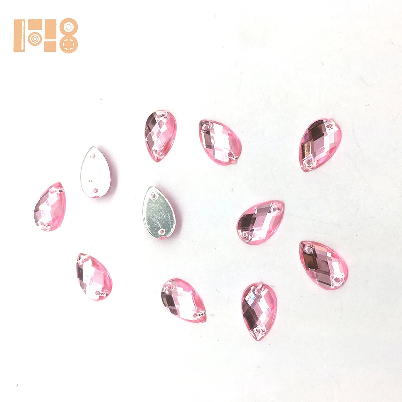 

Fancy teardrop 8x13mm flat back acrylic rhinestones for garment accessory