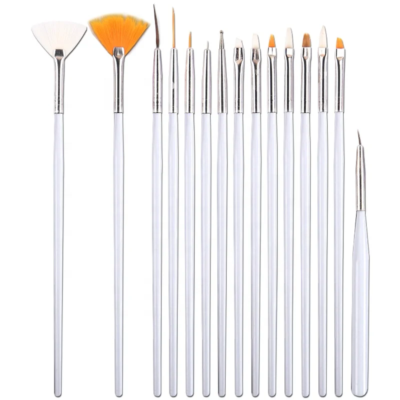 

VICOVI 2020 Hot Sale 15Pcs/Set Kolinsky Nail Brushes Professional Manicure Acrylic Art Brush Pencel Wholesale, Black, white, pink