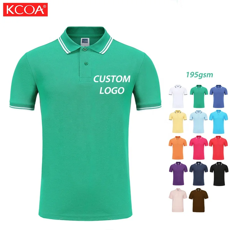 

Fast Delivery 195GSM Cotton Collar Polo Camisas Shirts For Promotion