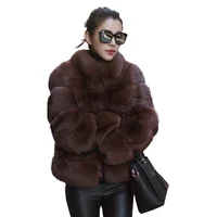 

Wholesale New Fashion Short Ladies Winter Coats Cropped Hood Women Faux Fox Fur Jacket Coats