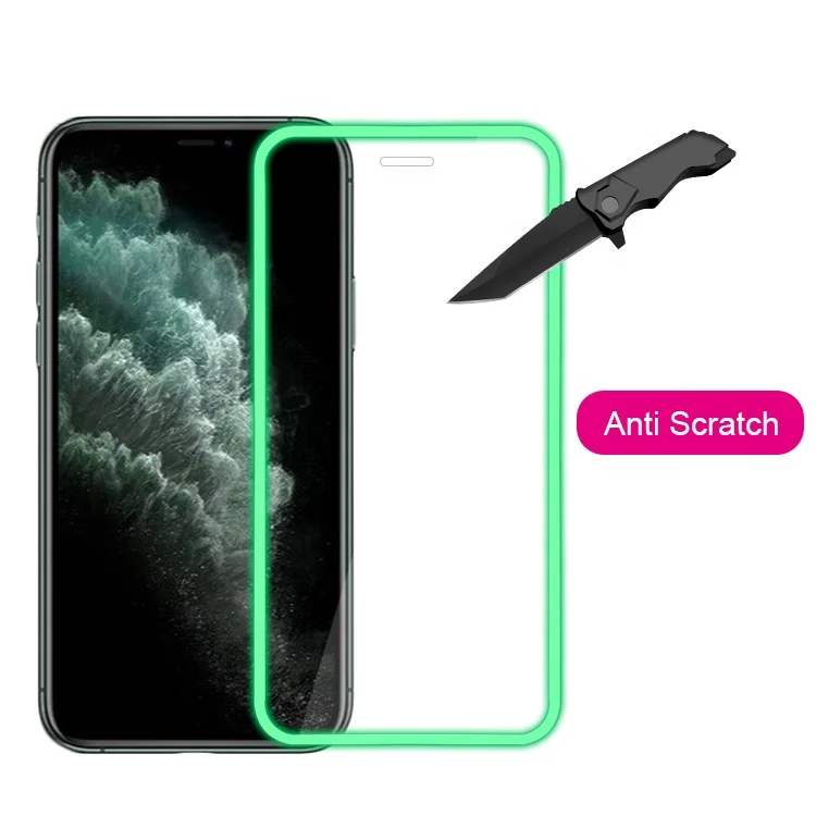 

2020 Best Selling Noctilucence 9H 2.5D Full Coverage High Clear Silicone Screen Protector Tempered Glass for Mobile, Transparent