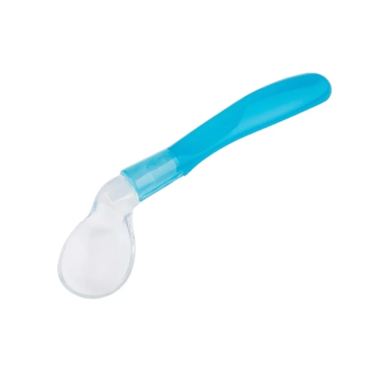 

2021 New Design Wholesale Eco-Friendly Reusable Soft Baby Spoon Silicone Training Baby Spoons, Blue