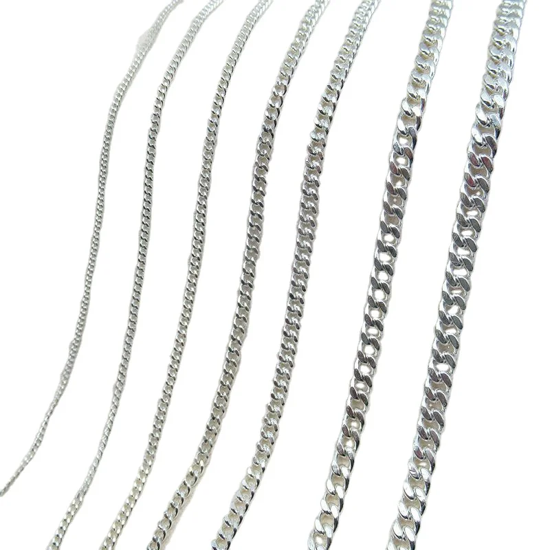 Wholesale hip hop trend style overbearing clavicle chain neck chain 925 sterling silver curb chain