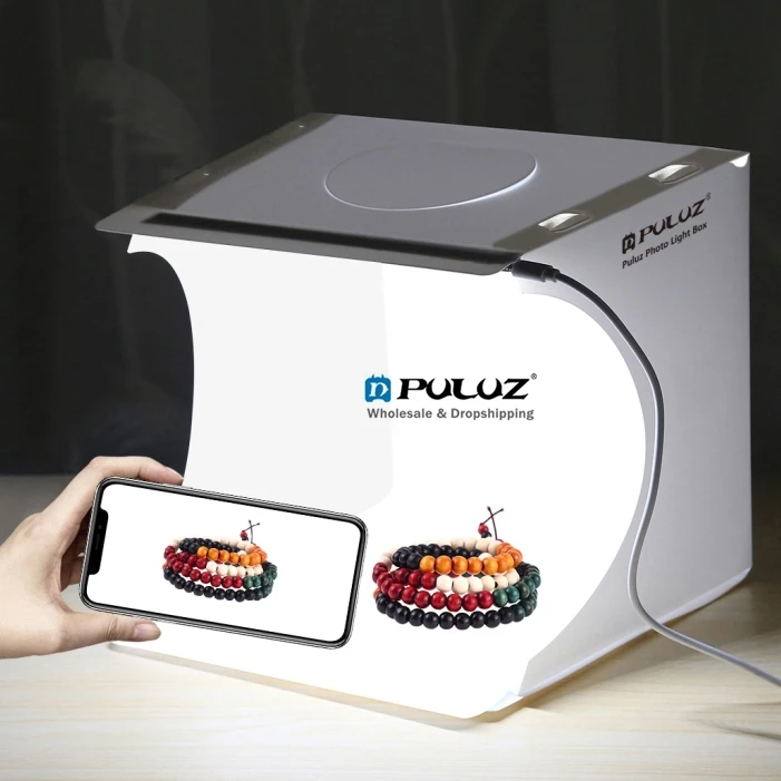 

PULUZ 20cm Folding 550LM LED Lightbox TableTop Softbox Photography Photo Studio Box amazon basics portable foldable photo studio