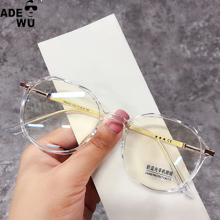 

ADE WU PLS2053 Newest Fashion Optics Glasses frame women Metal Eyeglasses Anti Blue Light Glasses, Photos shown