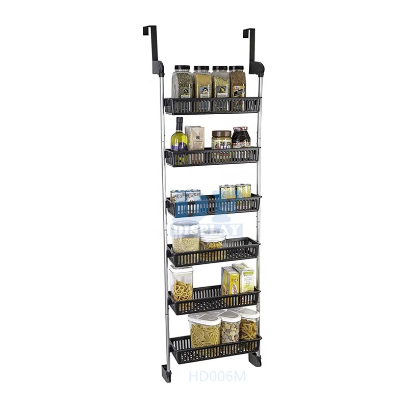 

HD006 Over The Door 6 Baskets Pantry Organizer Rack shelf rack, Black
