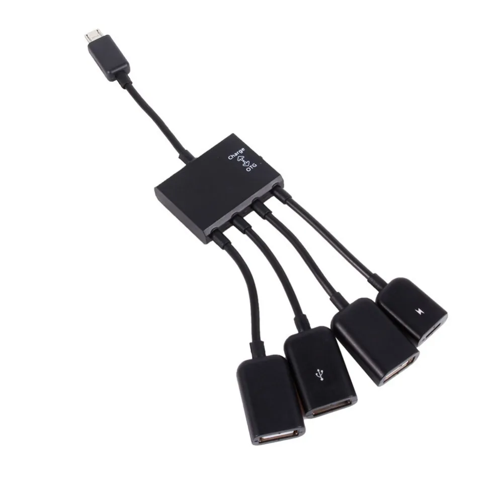 4 Port OTG 3/4 Port Micro USB Power Charging Hub Cable Spliter Connector Adapter For Smartphone Computer Tablet PC Data Wire USB Hubs 