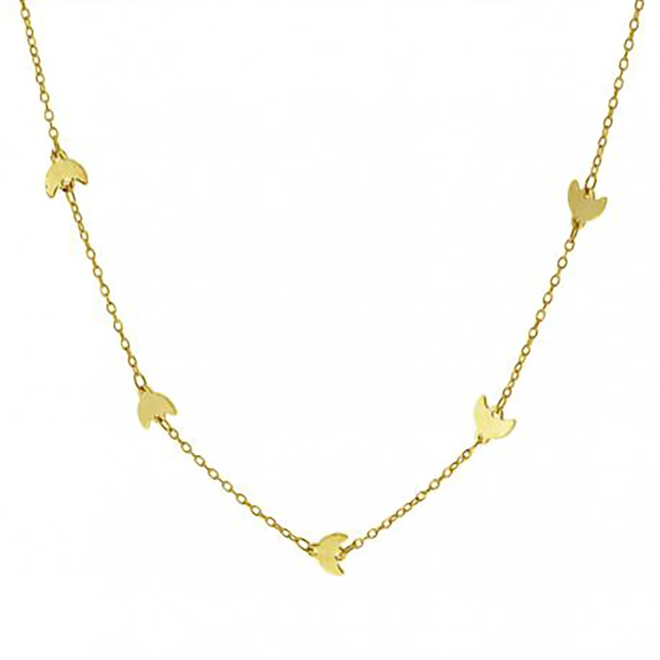 

minimalist necklace jewelry 925 sterling silver fashion 18k gold plated collar multi moon necklace