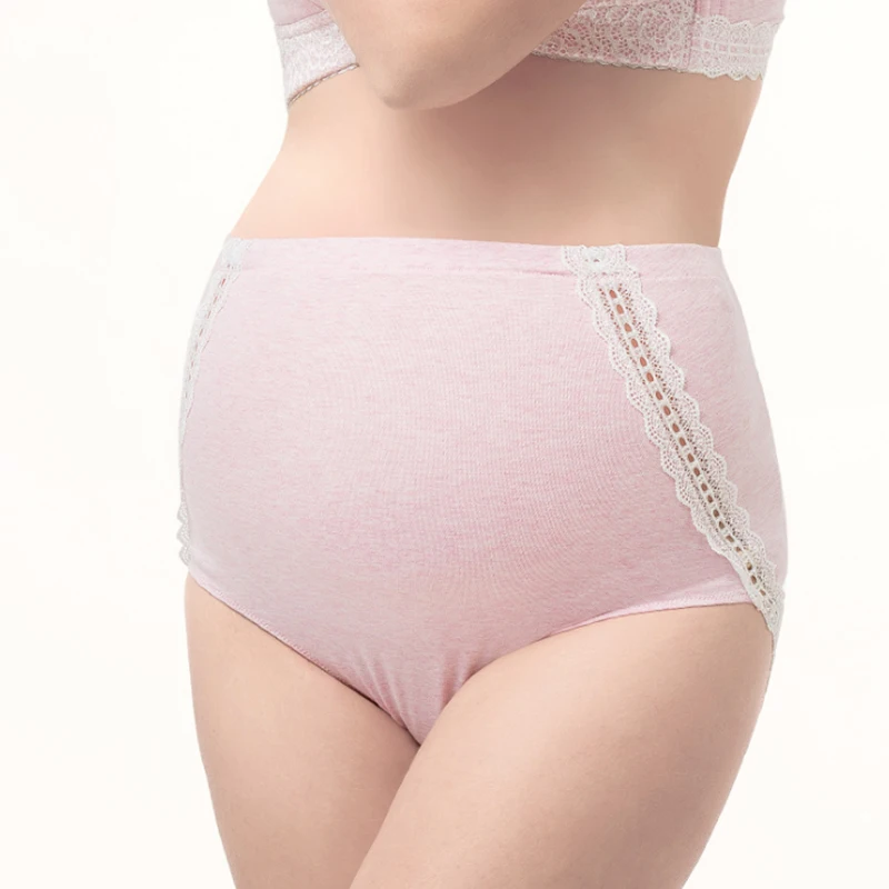 

Adjustable waist cotton lace maternity underwear