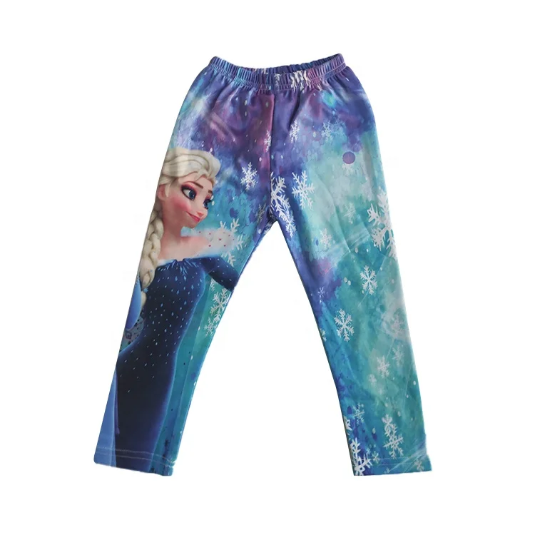 

New arrival digital printing cartoon character Floral Print Soft Comfortable spandex&polyester kid Pants Little Girls leggings, Picture