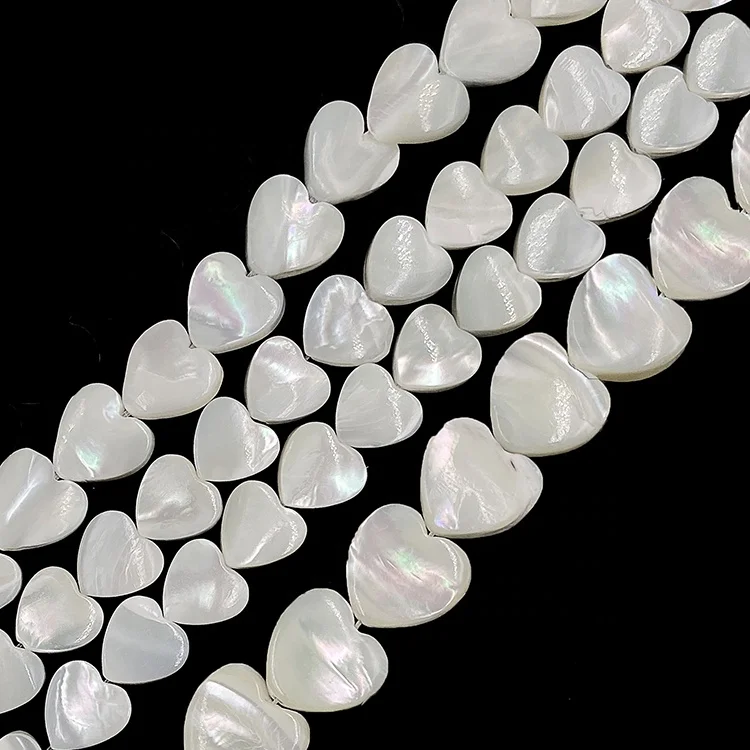 

Wholesale heart shaped white natural mother of pearl beads shell costume jewelry inlay accessories, Sp72-78