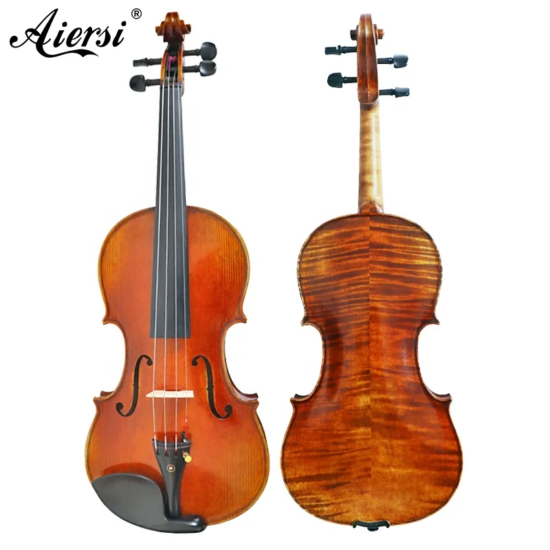 

Aiersi Handmade Nice flame maple violin professional outfits high grade antique Yellow Brown violins string instruments