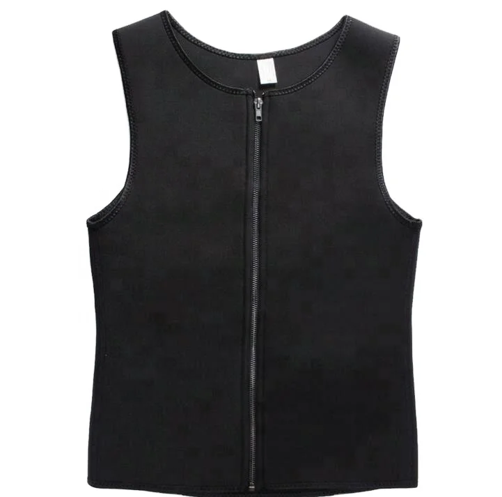 

Hot neoprene shaper slimming vest men with zipper, Black outside