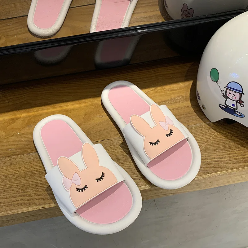 

2021 new summer fashion girl slippers outdoor beach cute slippers Cute bunny women slippers soft bottom non-slip, Picture