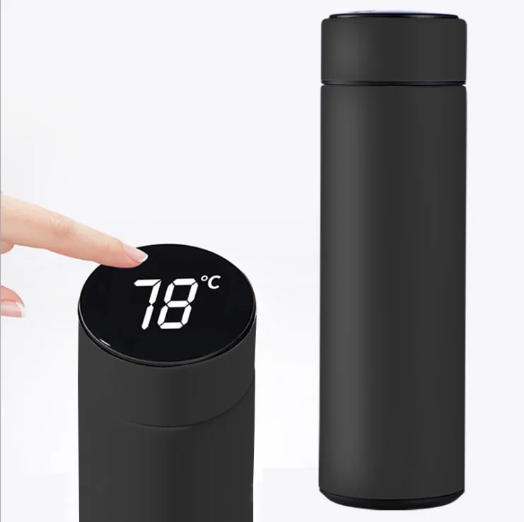 

Intelligent Stainless Steel Temperature Display Vacuum Flasks Travel Car Coffee Mug led Water Bottle Thermos 500ml, Smart thermos