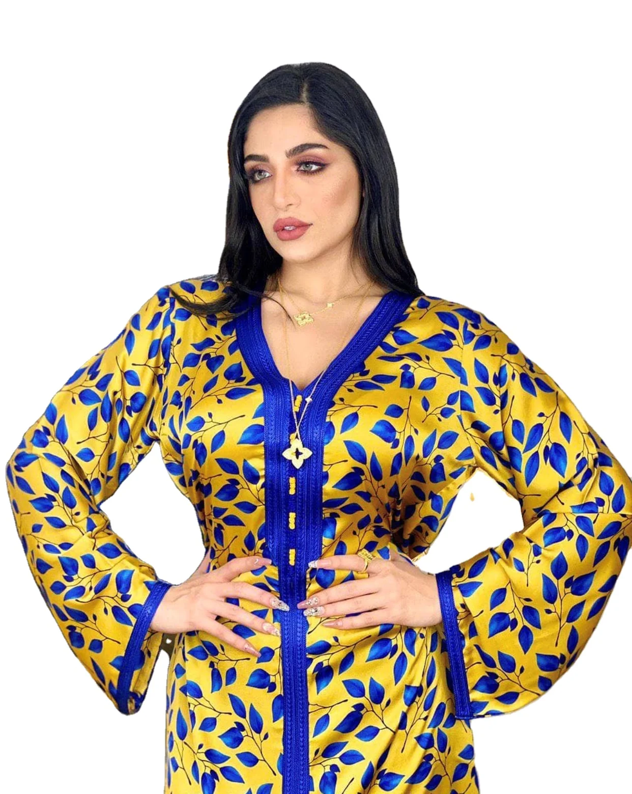 

HJ ZMDR19 kaftan abaya 2021 Dubai Jalabiya for women Islamic Clothing muslim kaftan dress