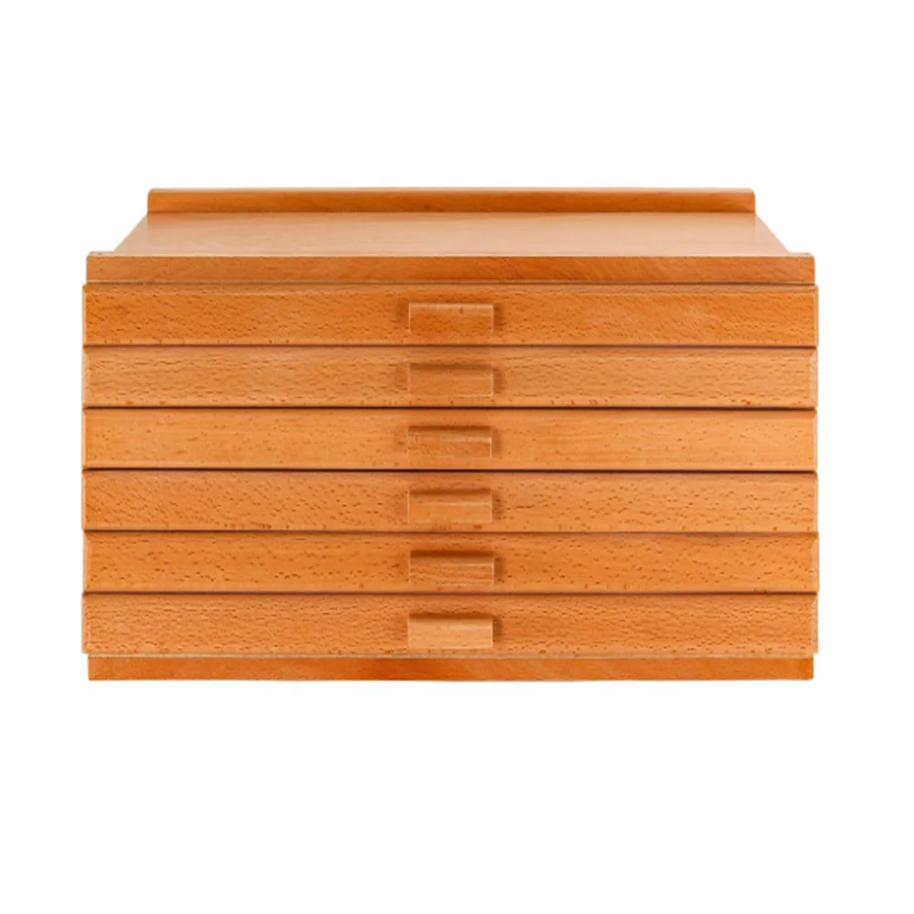 7 Elements 6 Drawer Wooden Artist Storage Supply Box for Pastels