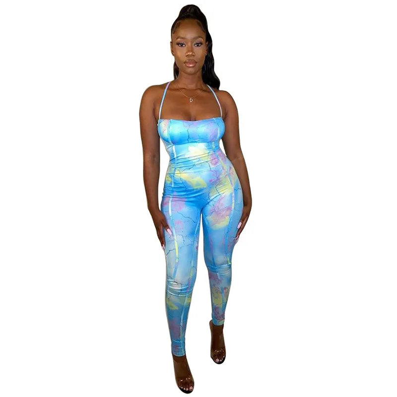 

sexy patchwork colors sleeveless off the shoulder casual clothes womens bell bottom jumpsuits, Shown
