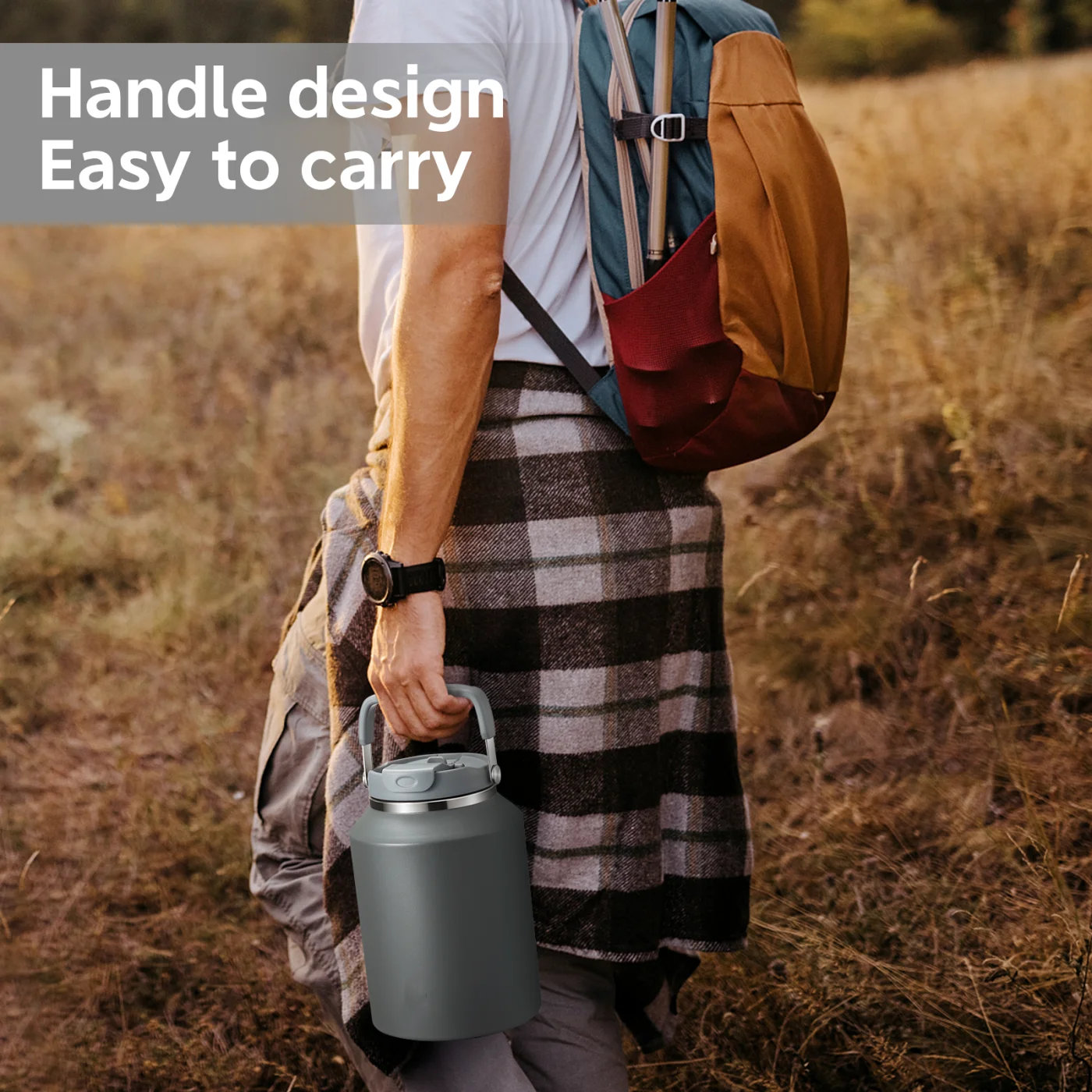 Patent 64oz Stainless Steel Insulated Tumbler Leak-Proof Lid Water Bottle Thermos Coffee Mug Wholesale Double Layerl Vacuum Cup