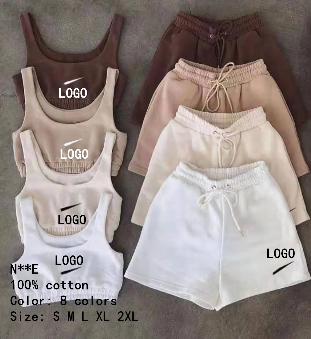 

2021 NK printed Tracksuit Summer Women Clothing solid Two Piece pants Set Short Sleeve custom t-shirt women joggers tracksuits