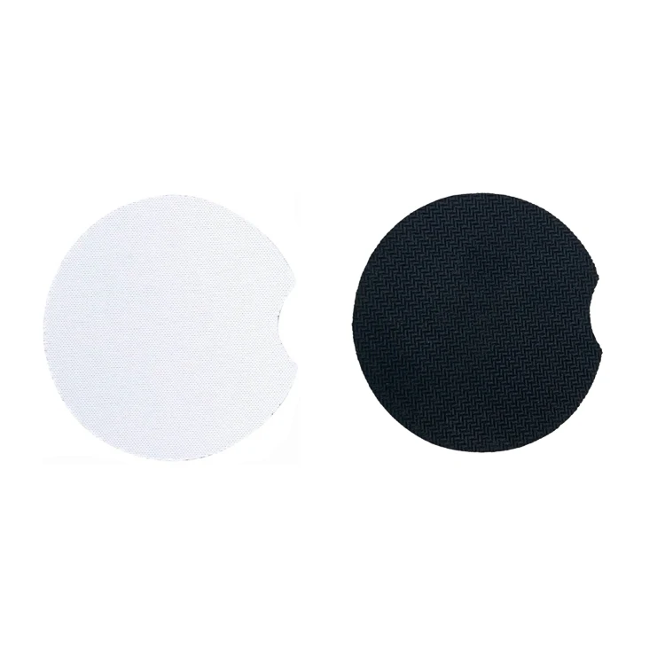 

Blank White Anti-skid Rubber Car Coasters For Sublimation, Customized