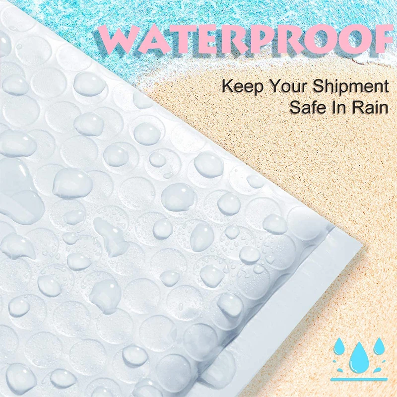 
[USA Warehouse] 100 Pcs 7.25 X 12 Inch Wholesale Custom Shipping Padded Bubble Wrap Mailer Poly Bubble Mailer No Logo White 