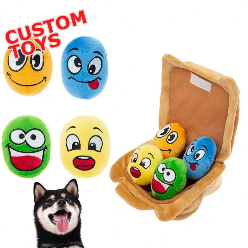 

Hot sale Korean INS Soft cute Easter Egg Hide and Seek Puzzle pet plush toy Interactive Pet chew dog Toys