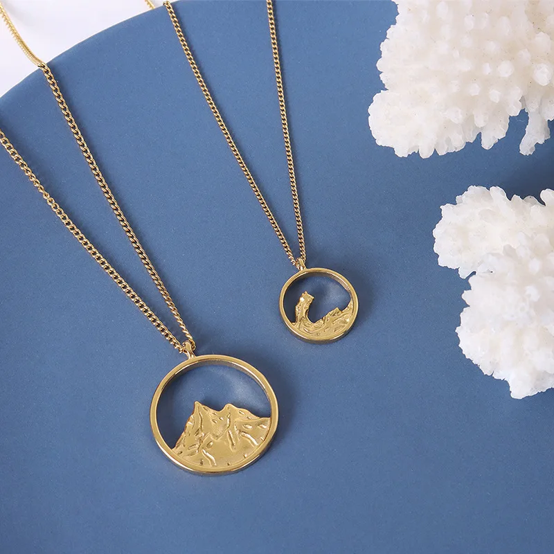 

Stainless Steel I Love You in 100 Languages Lovers Gift Chain Brand Design Vows of Eternal Love Mountain Signet Necklace, As picture