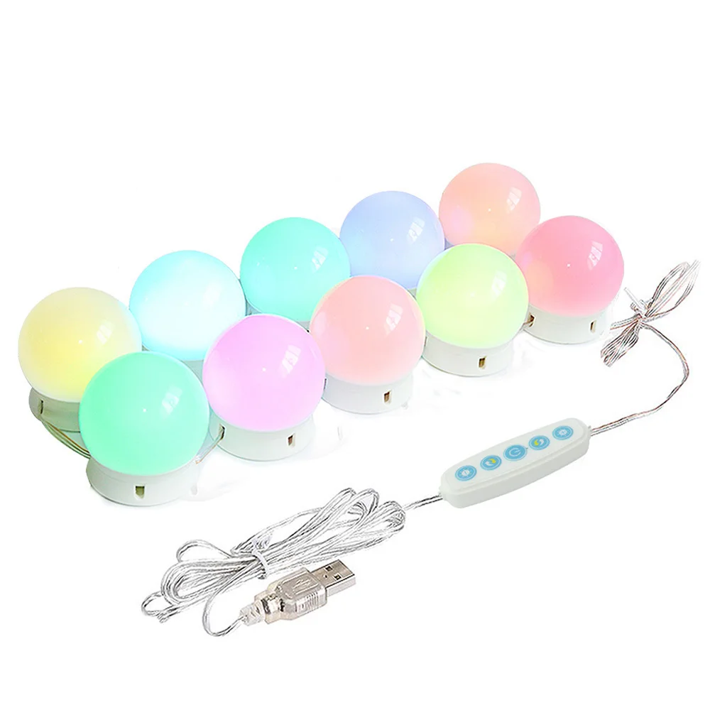 

Dimmable Hollywood Style 10 Bulbs 14 Bulbs White Color Light Dressing Table beauty salon RGB Make Up LED Mirror Light