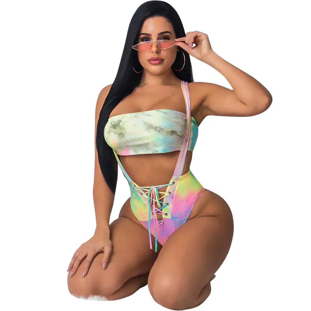 

B35292A 2020 Latest fashion women hot sexy halter neck bandage bikini swimwear, Picture