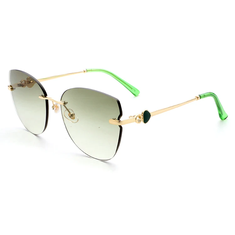 

Unisex Latest Cat Eye Rimless Fashionable Polarized Sun Glasses Sunglasses For Women