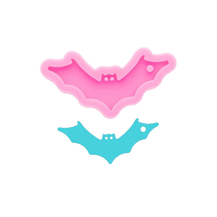 

S996 silicone halloween bat keychain mold for resin craft, Random