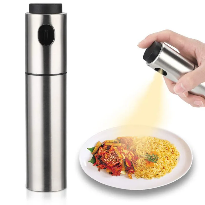 

Stainless Steel Oil Vinegar Sprayer Dispenser Bottle for Kitchen BBQ Grilling and Roasting, Sliver