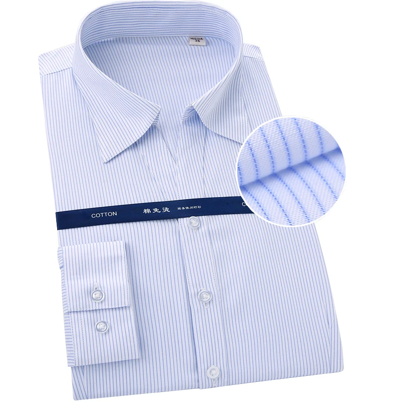 

High-end Women's Slim-fit Button Blue And White Stripes V-neck Formal Shirts Office Blouses Professional Shirts, Picture