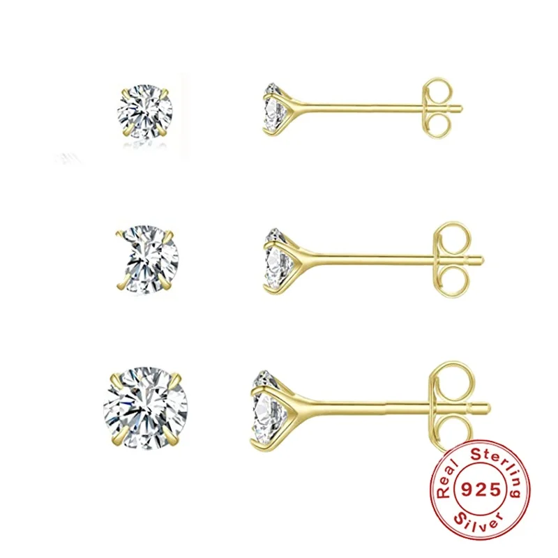 

Fashion Jewelry Women Mini CZ 925 Sterling Silver Stud Earring Set