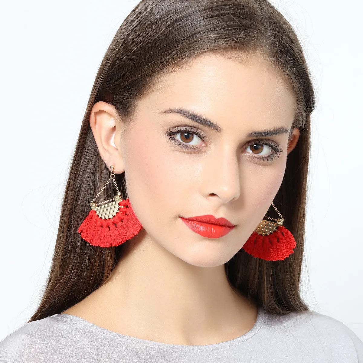 

2022 hot sale Factory Wholesale colorful Tassel Earrings Bohemia Dangle Drop Earrings for woman, Gold