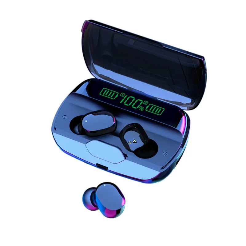 

E30 TWS Earphones Wireless Headphones Earbuds Stereo Handsfree Headset with Mic LED Display Power BanK Low latency, Black